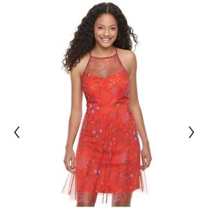 Candie's Mesh High Neck Dress